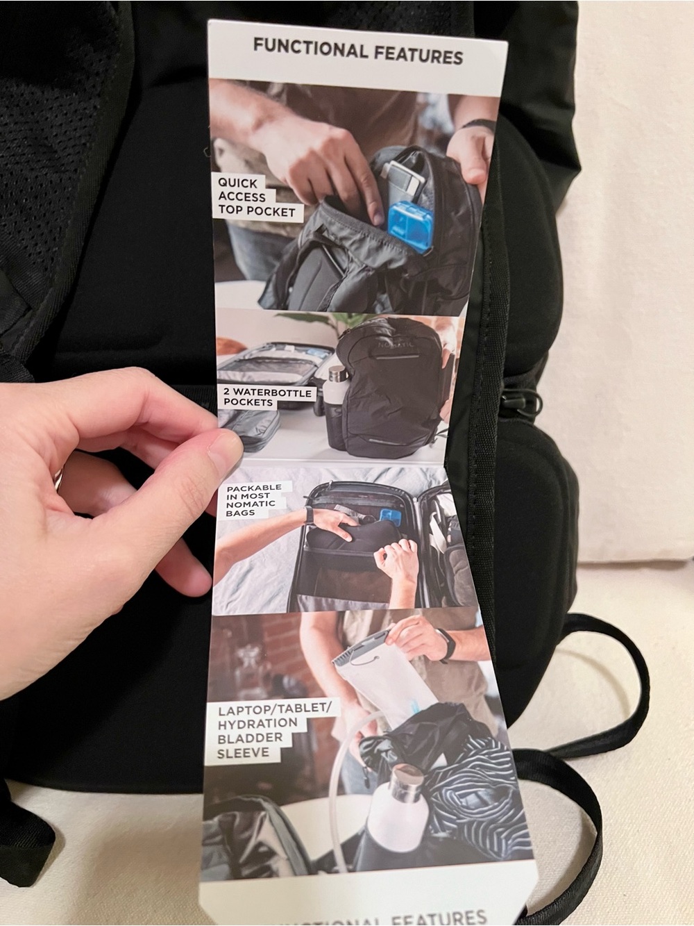 Nomatic Collapsible “Navigator” Pack 16L - Black Backpack Travel Everyday NWT - Picture 13 of 16